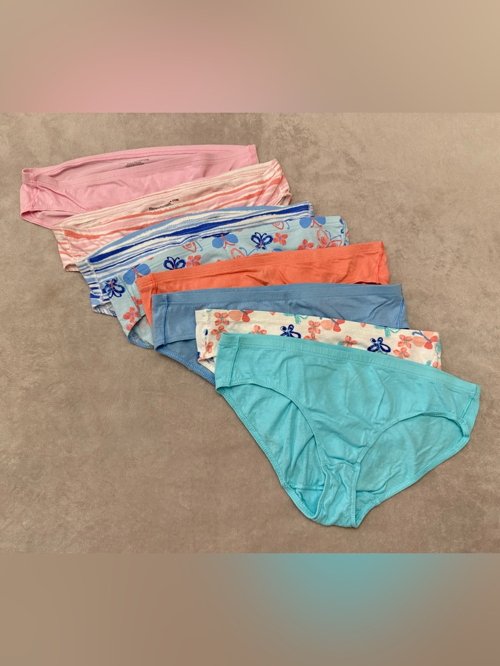 Hanes Girls Underwear Briefs Size 14 6 Pack 100% Organic Cotton New Multicolor